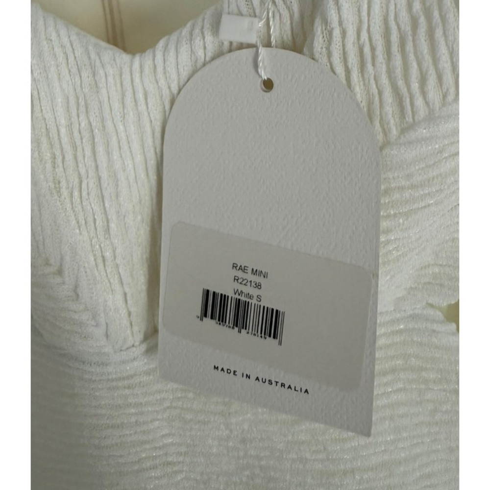 Rumer the Label Ribbed Women's Small White Classic Rae Mini Dress NWT Feminine - Picture 8 of 10